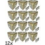 Lot de 12 coins de meubles en mtal protection arrondie pour meubles aspect laiton antique vis incluses ... Lot de 12 coins de meubles en mtal protection arrondie pour meubles aspect laiton antique vis incluses ...