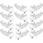 Lot de 12 colombes blanches artificielles avec clips en métal pour les travaux manuels les décorations ... Lot de 12 colombes blanches artificielles avec clips en métal pour les travaux manuels les décorations ...