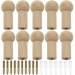 Lot de 12 crochets muraux en bois ? patères murales avec vis pour manteaux chapeaux sacs poids max 7 ... Lot de 12 crochets muraux en bois ? patères murales avec vis pour manteaux chapeaux sacs poids max 7 ...