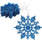 Lot de 12 dcorations  suspendre flocon de neige scintillantes de 10 cm - dcorations de nol (bleu ...