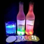 Lot de 12 dessous de verre lumineux  led autocollants led pour boissons flash tasses claires dessous ...