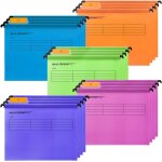 Lot de 12 dossiers suspendus a4 en polypropylne avec onglets et inserts pour cartes pour le bureau lorganisat ...