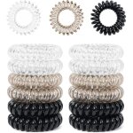 Lot de 12 �lastiques cheveux spirale plastique - sans dommages pour filles / femmes - coiffure cr�ative ...