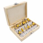 Lot de 12 fraises  bois en carbure de tungstne  tige de 8 mm fraises  bois avec bote de rangement ...
