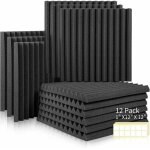 Lot de 12 panneaux acoustiques en mousse anti - bruit autocollants ignifuges pour podcasts studios denregistre ...