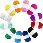 Lot de 12 pelotes de laine acrylique double pour tricot et crochet id�ales pour les petits projets de ...