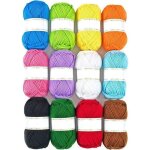 Lot de 12 pelotes de laine  tricoter double 50 g 100 % acrylique fil dk color pour tout mini projet ...