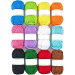 Lot de 12 pelotes de laine  tricoter double 50 g 100 % acrylique fil dk color pour tout mini projet ...