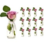 Lot de 12 petits vases de décoration en verre avec n?ud dans le style maison de campagne vintage Lot de 12 petits vases de décoration en verre avec n?ud dans le style maison de campagne vintage