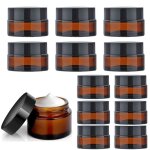 Lot de 12 pots en verre ambre (6x20ml + 6x30ml) - r�cipients vides - pour cr�mes huiles cosm�tiques