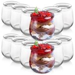 Lot de 12 pots � yaourt et dessert - verre - 200 ml - transparent
