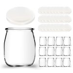 Pot de yaourt - lot de 12 - verre - 125g - fabrication française - 100% recyclable Pot de yaourt - lot de 12 - verre - 125g - fabrication française - 100% recyclable