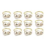 Lot de 12 ronds de serviette lavables et d�coratifs en m�tal pour mariage banquet d�ner de no�l