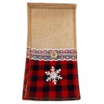 Lot de 12 sacs  couverts de nol sac  couverts en toile de jute  carreaux rouges pour mariages fte ...