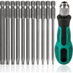 Lot de 12 tournevis torx t6 - t40 tournevis long 120 mm magn�tique tournevis � main sets t6 - t40 r�paration ...