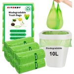 Lot de 120 sacs poubelle biodégradables de 10 l - petits sacs poubelle avec poignée - sacs poubelle compostabl ... Lot de 120 sacs poubelle biodégradables de 10 l - petits sacs poubelle avec poignée - sacs poubelle compostabl ...