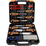 Lot de 13 ciseaux � bois lot de 13 - 8 burins guide daiguisage pierre et crayons