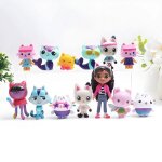 Lot de 13 figurines gabby?s dollhouse ? jouets enfants gabby mercat kitty fairy cakey cat pandy paws? ...