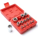 Lot de 14 douilles torx en forme d�toile de type e i coffret � cliquet i douilles jeu de profil�s e (torx ...