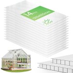 Vounot lot de 14 plaques en polycarbonate alvolaire 4 mm - 121 x 605 cm transparent - double paroi ...