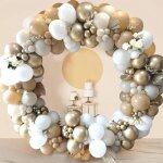 Lot de 142 chanes adhsives pour ballons deco anniversaire arche de ballon - ballon blanc ballon dor ...