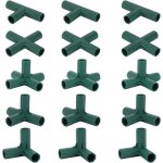 Lot de 15 connecteurs de serre 16 mm ? supports plastiques verts pour treillis pergola et serres