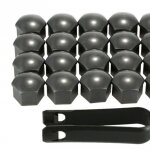 Lot de 16 �crous de roue de voiture audi 17 mm + 4 capuchons antivol ronds + 1 clip en nylon~7430