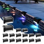 Lot de 16 lampes solaires �tanches pour ext�rieur - �clairage marches cl�tures terrasse (blanc chaud) ...