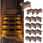 Lot de 16 lampes solaires dextrieur pour escalier tanche clairage led pour marches clture cour terrasseche ...