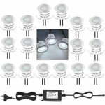 Lot de 16 mini spot led encastrable extrieur ip67 tanche lumire bladu jour 4500k lampe de sol 32mm ...