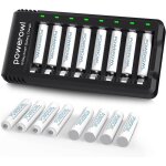 Lot de 16 piles rechargeables aaa avec chargeur piles aaa rechargeables haute capacit� 1000 mah 12 v ...
