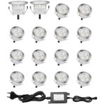 Lot de 16 spots led encastrable pour terrasse bois etanche ip67 spots  encastrer extrieur 06w dc12v ...