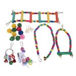 Lot de 17 jouets suspendus pour cage � oiseaux balan�oire pour perroquet jouet � m�cher avec hamac �chelle ...