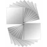 Lot de 18 pi�ces miroir carreaux autocollant miroir autocollant miroir mural pour d�coration murale argent ...