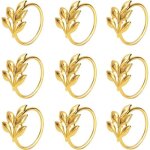 Lot de 18 ronds de serviette en m�tal dor� pour serviettes de table pour f�tes quotidiennes (ye zi - ...