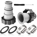 Lot de 2 adaptateurs pour tuyau de piscine intex 32 - 38 mm pour pompes avec raccord filet� et valve ...