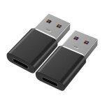 Lot de 2 adaptateur usb c femelle vers usb a m�le compatible chargeur secteur - ordinateur vers usb - ...