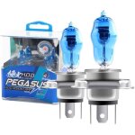Lot de 2 ampoules halog�nes au x�non h4 100 w super lumineuses blanches 6000 k 12 v pour phares de voiture ...