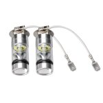 Lot de 2 ampoules led h3 6000k 100w 20 - smd haute puissance pour feux de brouillard et feux de circulation ...