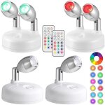 Lot de 2 applique murale led sans fil  piles avec tlcommande lampe daccent pour clairage groupe peinture ...