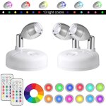 Lot de 2 applique murale led sans fil à piles avec télécommande lampe daccent pour éclairage groupe peinture ... Lot de 2 applique murale led sans fil à piles avec télécommande lampe daccent pour éclairage groupe peinture ...