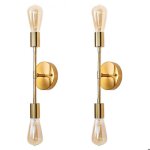Lot de 2 appliques murales de salle de bain en m�tal pour t�te de lampe e26 dressing salon restaurant ...