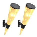 Lot de 2 appliques murales solaires dextrieur  led lumire blanche chaude