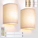 Lot de 2 appliques murales avec télécommande - 3 couleurs température - avec abat - jour en tissu pour ... Lot de 2 appliques murales avec télécommande - 3 couleurs température - avec abat - jour en tissu pour ...