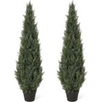 Lot de 2 arbres artificiels de 1. 2m pour lextrieur - cyprs artificiels en pot - plantes persistantes ...