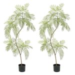 Lot de 2 arbre artificiel plante artificielle pour d�coration ex / interieur feuilles r�alistesjacaranda ...