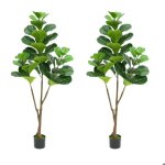 Lot de 2 arbre artificiel - salut - 180cm - plante artificielle figuier lyre plante artificielle r�aliste ...
