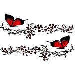 Autocollants décoratifs - largeight - lot de 2 - papillon - noir - universels pour suv et camions Autocollants décoratifs - largeight - lot de 2 - papillon - noir - universels pour suv et camions