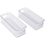 Lot de 2 bacs de rangement pour r�frig�rateur en plastique transparent et empilables avec poign�es pour ...