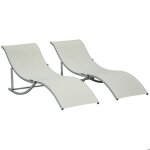 Lot de 2 bains de soleil pliables - outsunny - transat jardin extrieur - en aluminium et textilne - ...